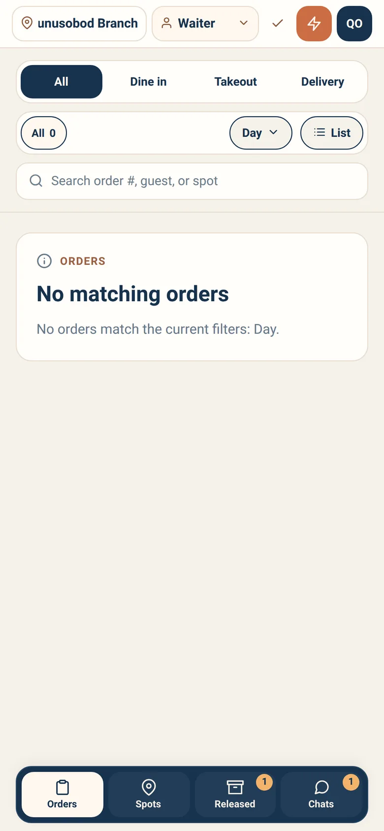 Choosing which branch you are working in.